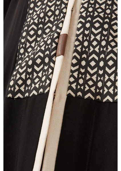 Modern Geometrik Detaylı Şifon Abaya ile Şıklığı Yakalayın fırsatları