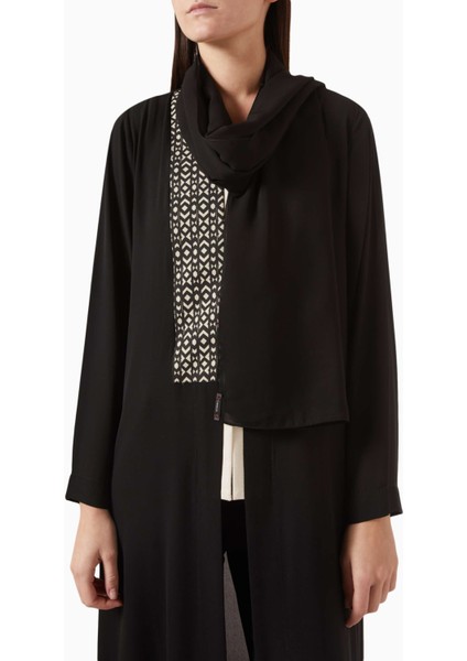 Modern Geometrik Detaylı Şifon Abaya ile Şıklığı Yakalayın indirimleri