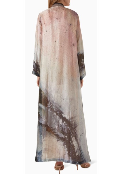 Modern Kadınlar Için Şık Baskılı Abaya Elbise Sheila ile Birlikte Hediye modelleri