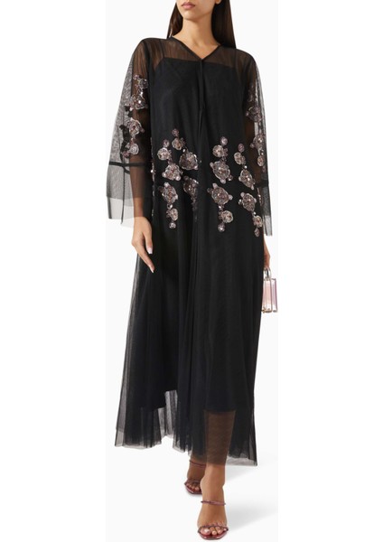 Şıklığı ve Konforu Bir Arada Sunan Pul Payetli Tül Abaya ve Sheila Seti fiyatları