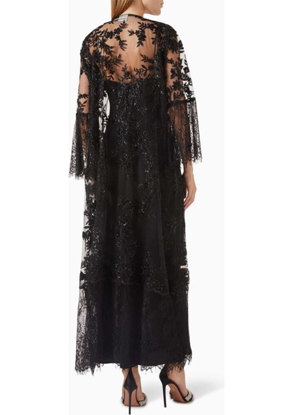 Botanik Boncuk Süslemeli Organze Abaya ile Şıklığı Yakalayın modelleri