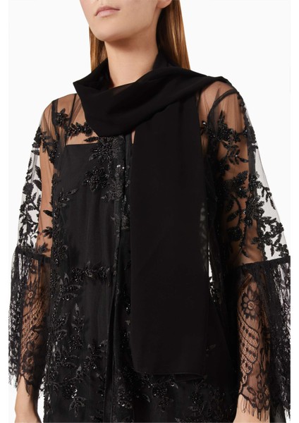 Botanik Boncuk Süslemeli Organze Abaya ile Şıklığı Yakalayın fırsatları