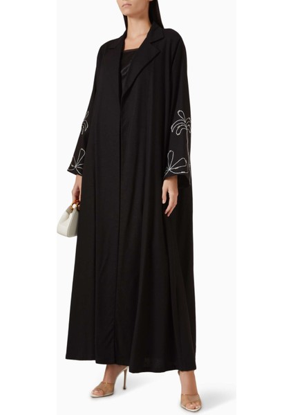 Zarif Palm Ağacı Nakışlı Islami Abaya Rahat Tasarım ile Şıklığı Yakalayın fiyatları