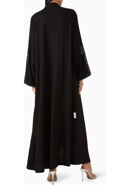 Zarif Palm Ağacı Nakışlı Islami Abaya Rahat Tasarım ile Şıklığı Yakalayın modelleri