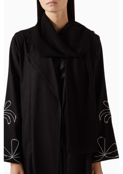 Zarif Palm Ağacı Nakışlı Islami Abaya Rahat Tasarım ile Şıklığı Yakalayın fırsatları