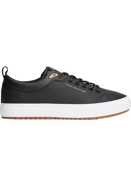 Geri Dönüştürülmüş Suni Deri - Geri Dönüştürülmüş Polyester Siyah Erkek Günlük Ayakkabı Th Hı Vulc Core Low Cleat Lth