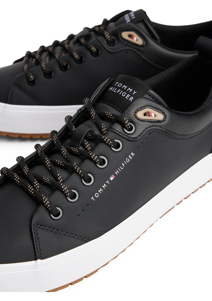 Geri Dönüştürülmüş Suni Deri - Geri Dönüştürülmüş Polyester Siyah Erkek Günlük Ayakkabı Th Hı Vulc Core Low Cleat Lth indirimleri