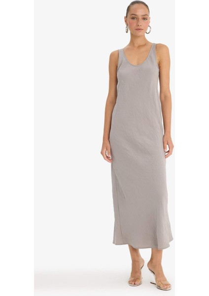 V Yaka Modal Kolsuz Maxi Elbise G1387AX25AU