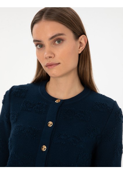 Kadın Lacivert Slim Fit Triko Hırka 50310960-VR033 fiyatları