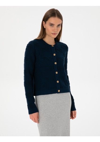 Kadın Lacivert Slim Fit Triko Hırka 50310960-VR033 modelleri