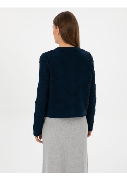 Kadın Lacivert Slim Fit Triko Hırka 50310960-VR033 indirimleri