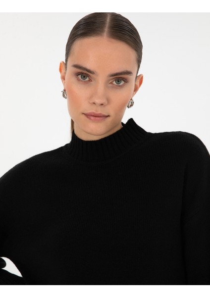 Kadın Siyah Comfort Fit Kazak 50310958-VR046 fiyatları