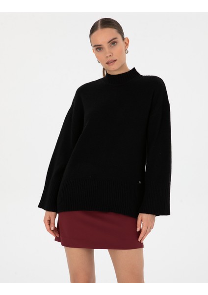 Kadın Siyah Comfort Fit Kazak 50310958-VR046 modelleri