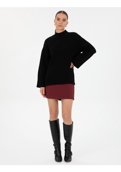 Kadın Siyah Comfort Fit Kazak 50310958-VR046 fırsatları