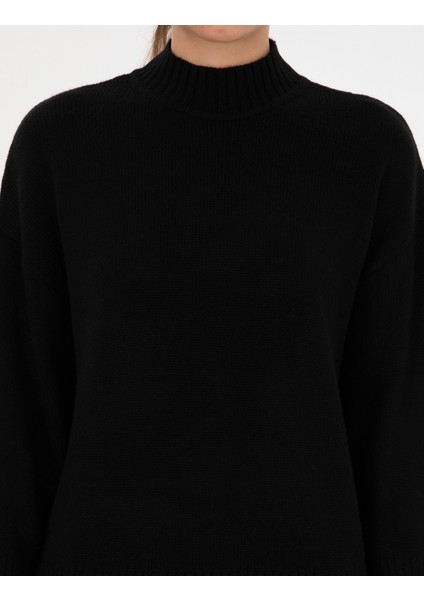 Kadın Siyah Comfort Fit Kazak 50310958-VR046