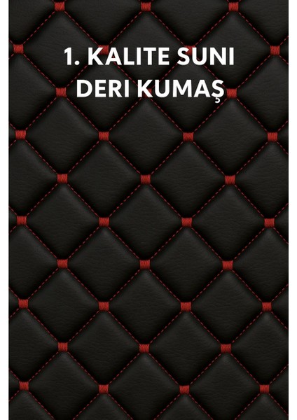 Nissan Tiida Sedan 2005–2013 Uyumlu 7 Parça Kapitone Araba Koltuk Minderi Deri Siyah Kırmızı - Kaymaz | Trobus indirimleri
