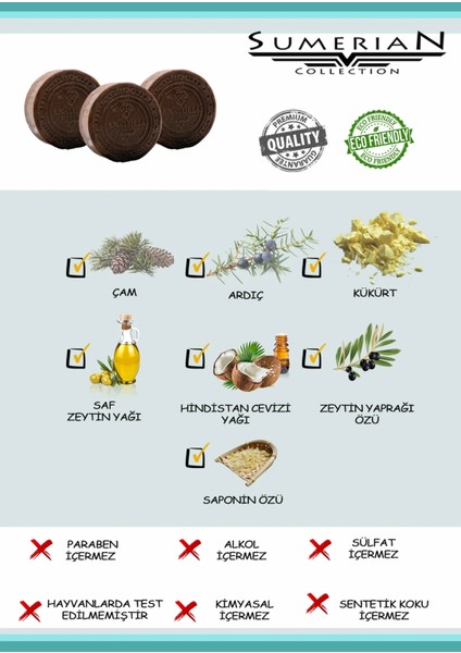 Çam & Ardıç & Kükürt Sabunu Sumerian Koleksiyonu .125gr indirimleri
