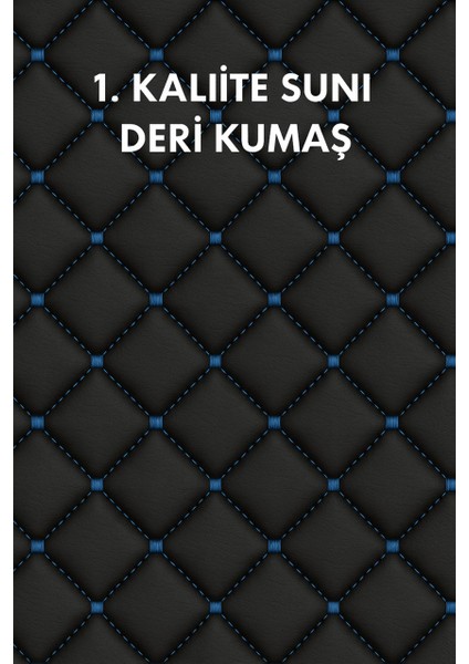 Toyota Chr 2016–2024 Uyumlu 7 Parça Kapitone Araba Koltuk Minderi Deri Siyah Mavi - Kaymaz | Trobus indirimleri