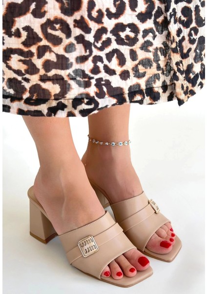 Taver Nude Cilt Topuklu Terlik modelleri