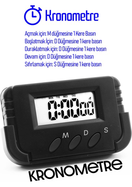 Pomodoro Öğrenci Saati Kronometreli Alarmlı Takvimli Dijital Ders Çalışma Saati Masa Oto Saati modelleri