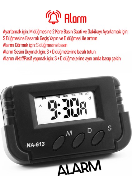 Pomodoro Öğrenci Saati Kronometreli Alarmlı Takvimli Dijital Ders Çalışma Saati Masa Oto Saati