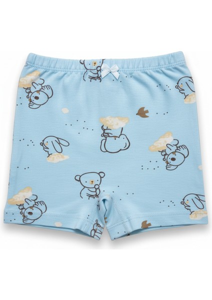 Özkan 41602 5'li Paket Kız Çocuk Karışık Renkli Desenli Pamuklu Yumuşak Rahat Şort Boxer