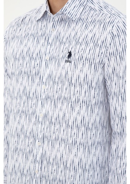 Erkek Beyaz Gömlek Desenli 50296864-VR013