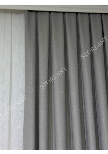 Keten Foldet Fon Perde L 1/3 Sık Pile L Aksesuar Hediyeli L Tek Kanat