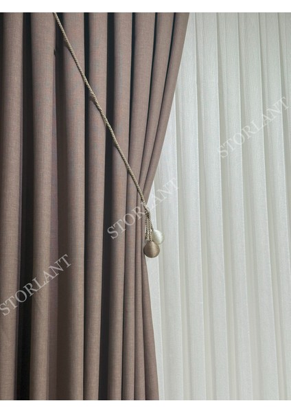 Keten Foldet Fon Perde L 1/3 Sık Pile L Aksesuar Hediyeli L Tek Kanat fırsatları