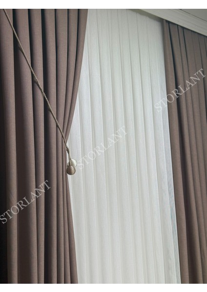 Keten Foldet Fon Perde L 1/3 Sık Pile L Aksesuar Hediyeli L Tek Kanat indirimleri