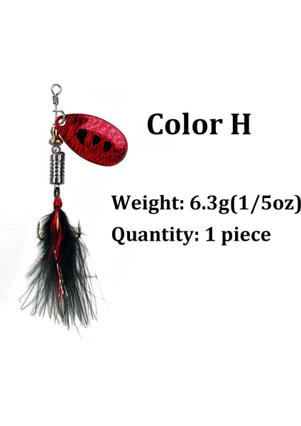 Renk H Spinnerbait Stili 4g 1 Adet Balıkçılık Cazibesi Er Yem 4g 6.3g Metal Balıkçılık Sert Yem ile Tüy Crankbait Bas Balıkçılık Için (Yurt Dışından)