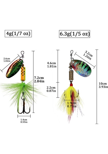 Renk H Spinnerbait Stili 4g 1 Adet Balıkçılık Cazibesi Er Yem 4g 6.3g Metal Balıkçılık Sert Yem ile Tüy Crankbait Bas Balıkçılık Için (Yurt Dışından) modelleri