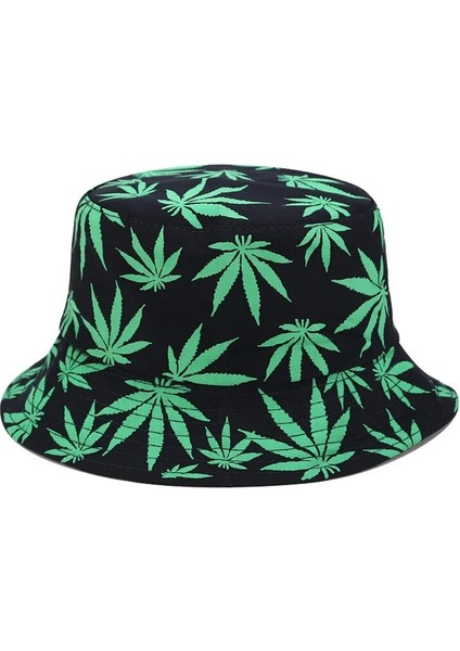 C Tarzı Kadın Erkek Çift Pamuk Balıkçı Şapkası Hip Hop Şapka Akçaağaç Yaprağı Panama Kova Şapka Güneş Düz Üst Balıkçı Şapkaları Kapaklar Boonie Hediye (Yurt Dışından)