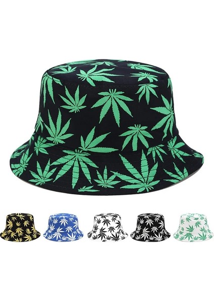 C Tarzı Kadın Erkek Çift Pamuk Balıkçı Şapkası Hip Hop Şapka Akçaağaç Yaprağı Panama Kova Şapka Güneş Düz Üst Balıkçı Şapkaları Kapaklar Boonie Hediye (Yurt Dışından) fırsatları