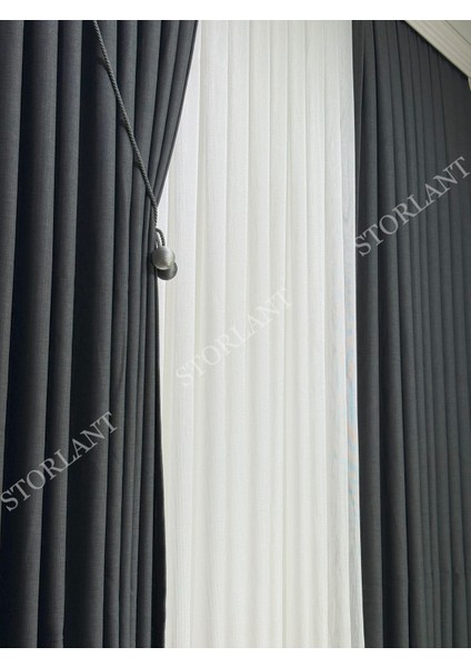 Keten Foldet Fon Perde L 1/3 Sık Pile L Aksesuar Hediyeli L Tek Kanat indirimleri