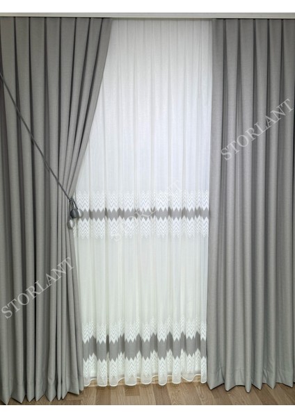 Soft Weave Tül Perde | Ağır Gramajlı, 1/3 Sık Pileli, Ütü Gerektirmez L Her Odaya Uygun