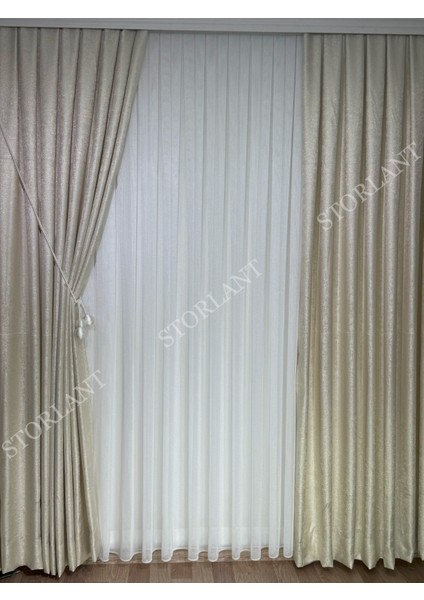 Yaldız Efektli Simli Fon Perde L 1/3 Sık Pile L Aksesuar Hediyeli L Tek Kanat indirimleri