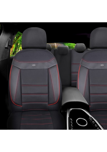 Isuzu D-Max Araçlara Uyumlu Oto Koltuk Kılıfı Seti - Venüs Serisi - Kırmızı fiyatları