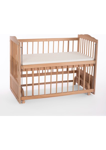 Ahşap Organik Beşik Anne Yanı Beşik 3 Kademeli Lüx Bebek Beşiği 60 x 120 cm ve Soft Fermuarlı Terletmez Kumaşlı Yatak fırsatları