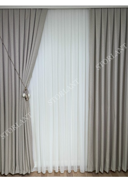 Yaldız Efektli Simli Fon Perde L 1/3 Sık Pile L Aksesuar Hediyeli L Tek Kanat indirimleri