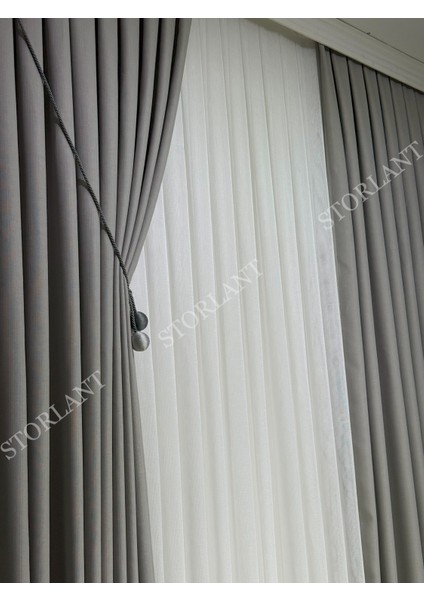 Keten Foldet Fon Perde L 1/3 Sık Pile L Aksesuar Hediyeli L Tek Kanat indirimleri