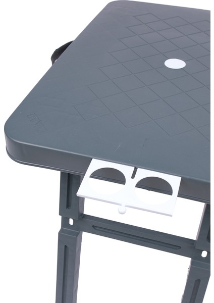 Büyük Boy Katlanabilir Taşıma Kulplu Portatif Plastik Kamp ve Balkon Sehpası ( 68X48X55 cm )