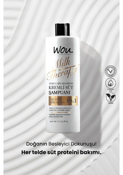 World Of Unique Milk Therapy Şampuan 400 Ml- Süt Proteinli, Kremli, Besleyici 10 Etki Bir Arada Şampuan