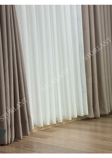 Keten Foldet Fon Perde L 1/3 Sık Pile L Aksesuar Hediyeli L Tek Kanat fırsatları