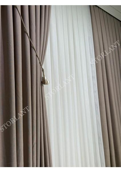 Keten Foldet Fon Perde L 1/3 Sık Pile L Aksesuar Hediyeli L Tek Kanat indirimleri