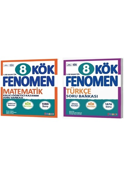 Fenomen Okul 2025 8. Sınıf Matematik + Türkçe Kök Soru Bankası Seti 2 Kitap