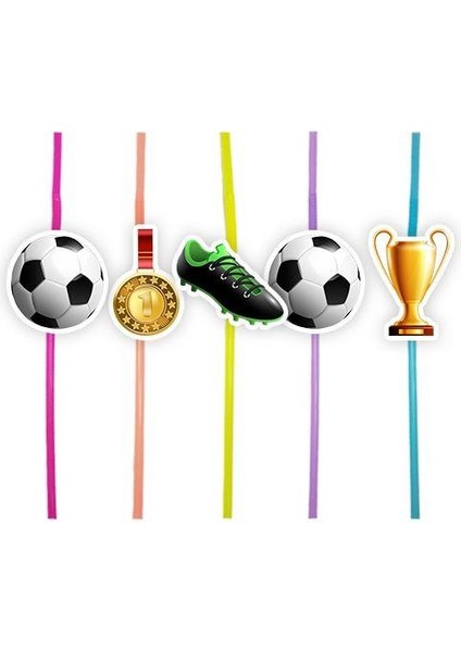 Futbol Temalı Artistik Pipet 10 Adet fiyatları