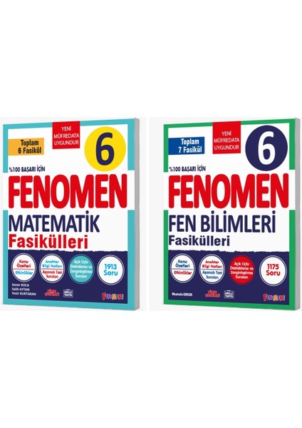 Fenomen Okul 2026 6. Sınıf Matematik + Fen Bilimleri Fasikül Seti 2 Kitap Güncel Müfredat