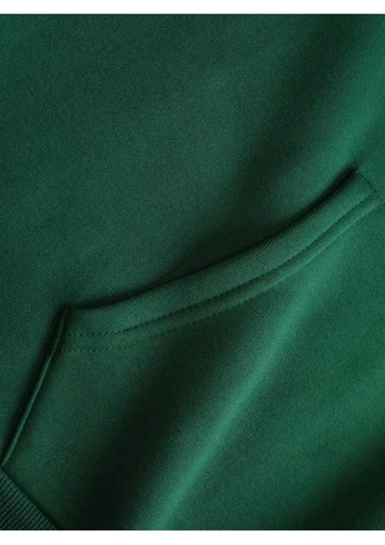 Aot Keşif Birliği Arka Göğüs Baskılı Kapüşonlu Cepli Içi Yünlü Yeşil Sweatshirt modelleri