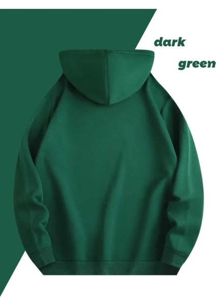 Dream And Love Baskılı Kapüşonlu Cepli Pamuklu Yeşil Sweatshirt fiyatları